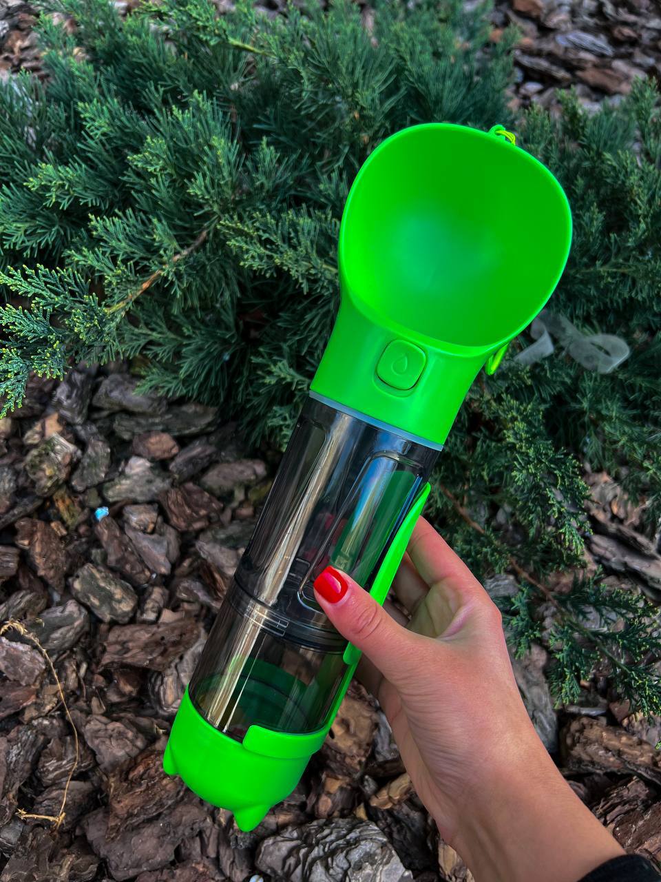 Portable drinker-feeder for walks and travels