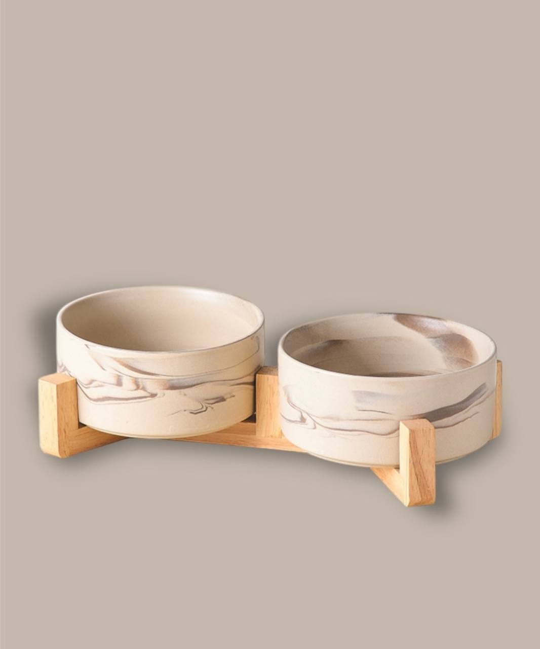 Marble Ceramic Bowl with Stand for Cats and Dogs