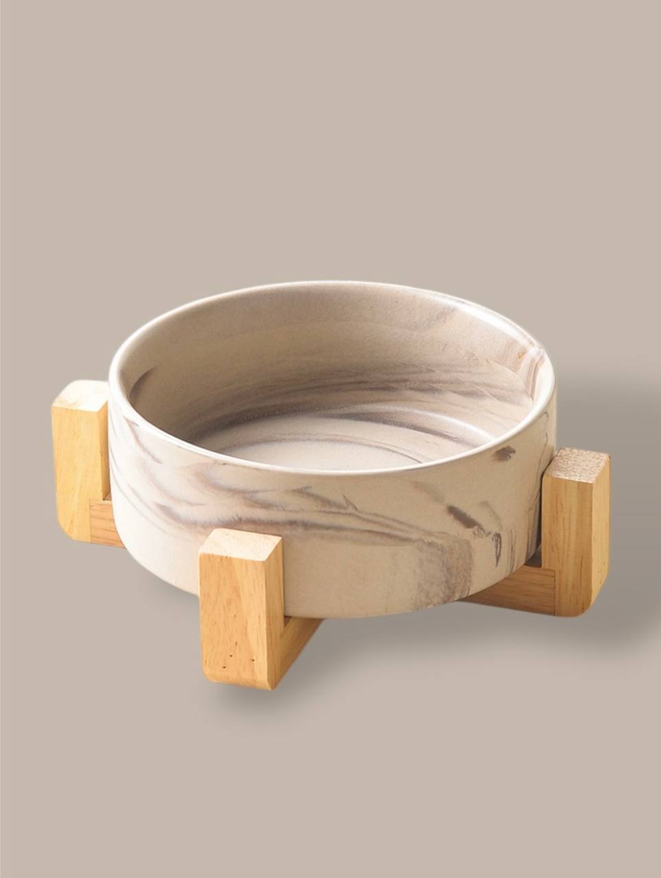 Marble Ceramic Bowl with Stand for Cats and Dogs