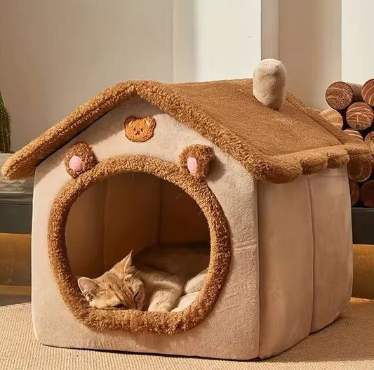 Folding house for cats and dogs